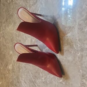 ALDO RED LEATHER HEELS
